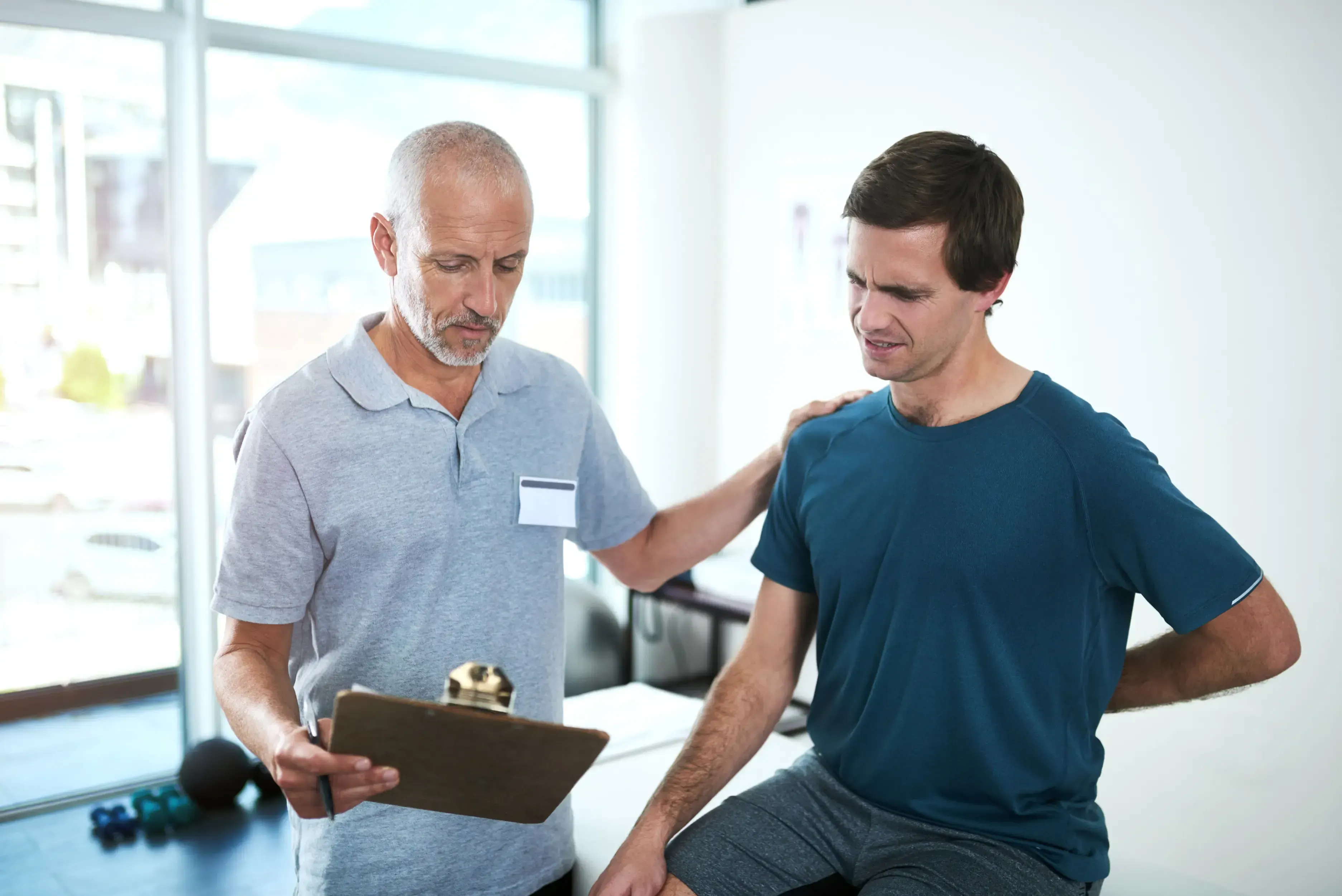 Patient receiving chiropractic exam after a car accident at Spine-Ability in Apollo Beach, FL